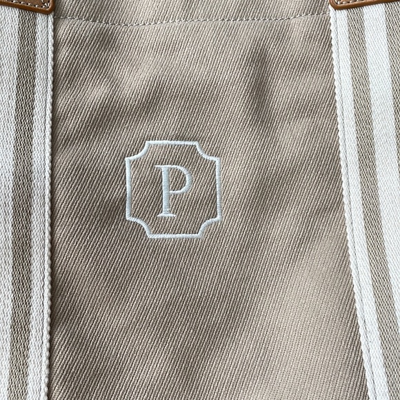 Pottery Barn Kids Tan and White Striped Bag - Picture 5 of 8